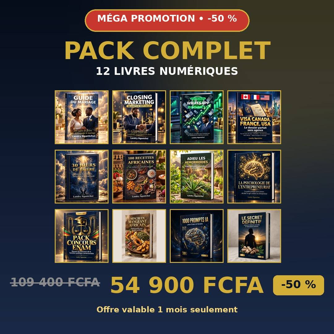 Pack complet réunissant les douze livres numériques de Landry Ngantchui